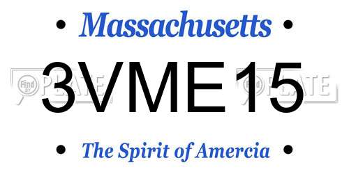 3VME15 Massachusetts License Plate