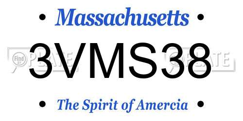 3VMS38 Massachusetts License Plate