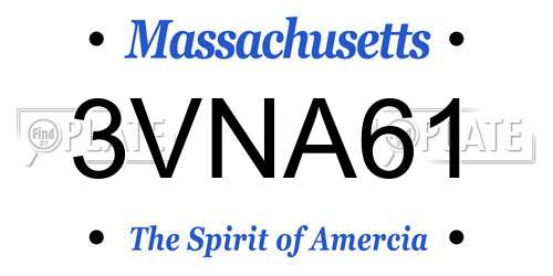 3VNA61 Massachusetts License Plate
