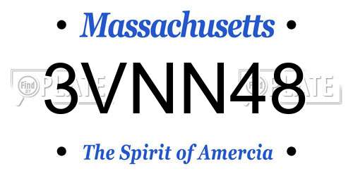 3VNN48 Massachusetts License Plate