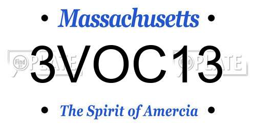 3VOC13 Massachusetts License Plate