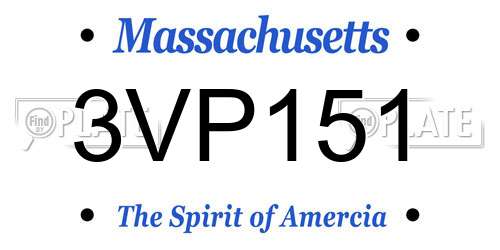 3VP151 Massachusetts License Plate