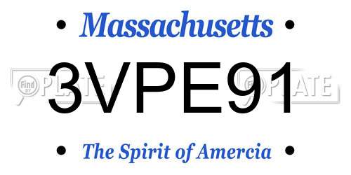 3VPE91 Massachusetts License Plate