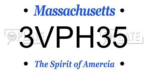 3VPH35 Massachusetts License Plate
