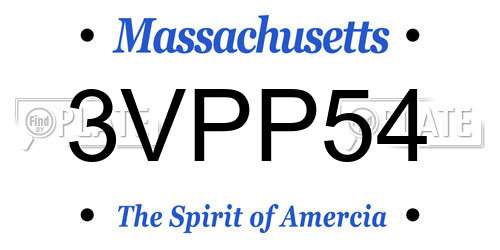 3VPP54 Massachusetts License Plate