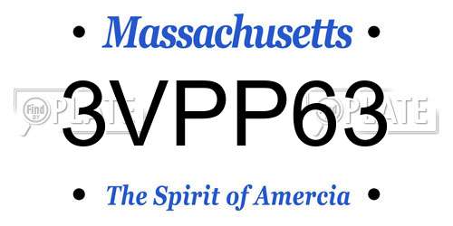 3VPP63 Massachusetts License Plate