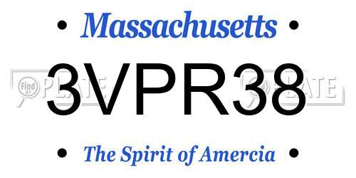 3VPR38 Massachusetts License Plate