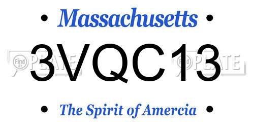 3VQC13 Massachusetts License Plate