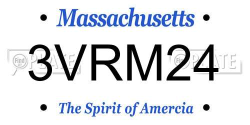 3VRM24 Massachusetts License Plate