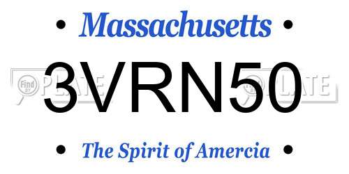 3VRN50 Massachusetts License Plate