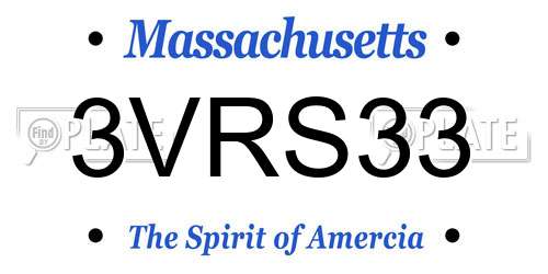 3VRS33 Massachusetts License Plate