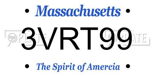 3VRT99 Massachusetts License Plate