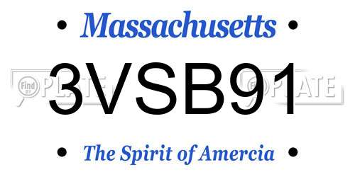 3VSB91 Massachusetts License Plate