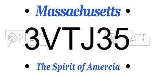 3VTJ35 Massachusetts License Plate