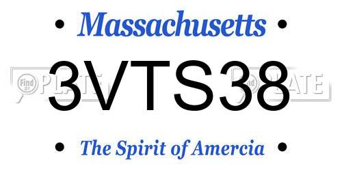 3VTS38 Massachusetts License Plate