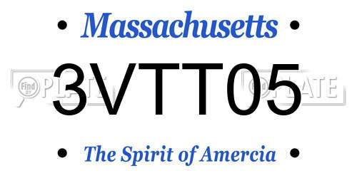 3VTT05 Massachusetts License Plate