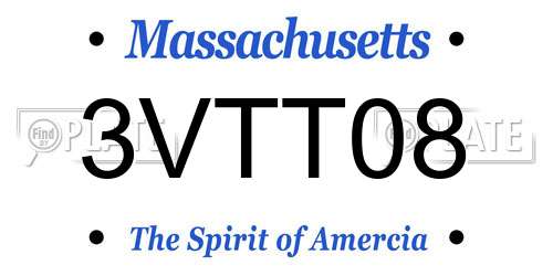 3VTT08 Massachusetts License Plate
