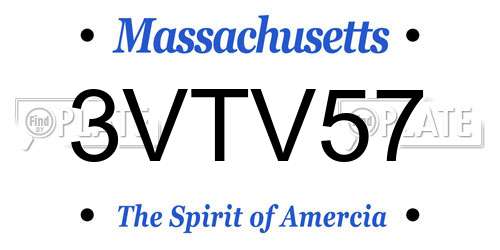 3VTV57 Massachusetts License Plate