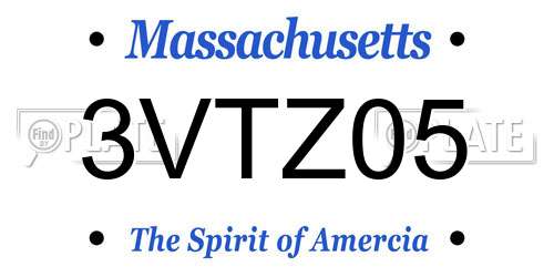 3VTZ05 Massachusetts License Plate