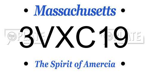 3VXC19 Massachusetts License Plate