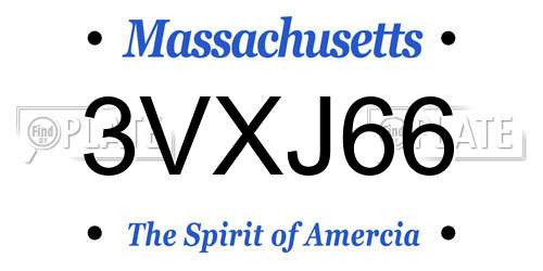 3VXJ66 Massachusetts License Plate