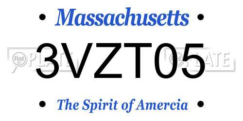 3VZT05 Massachusetts License Plate