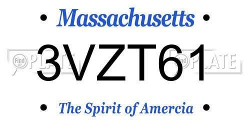 3VZT61 Massachusetts License Plate