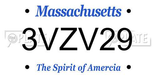 3VZV29 Massachusetts License Plate
