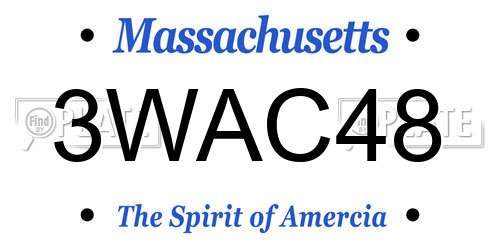 3WAC48 Massachusetts License Plate