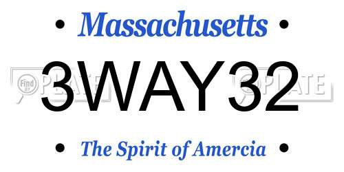 3WAY32 Massachusetts License Plate