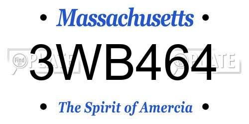 3WB464 Massachusetts License Plate