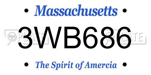 3WB686 Massachusetts License Plate
