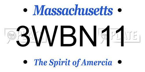 3WBN11 Massachusetts License Plate