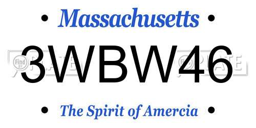 3WBW46 Massachusetts License Plate