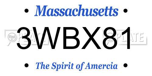 3WBX81 Massachusetts License Plate
