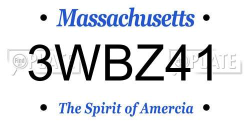 3WBZ41 Massachusetts License Plate