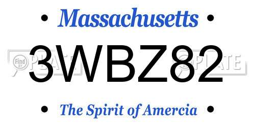 3WBZ82 Massachusetts License Plate