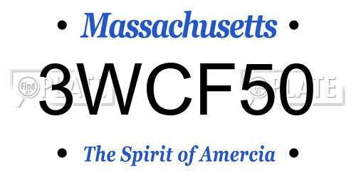 3WCF50 Massachusetts License Plate