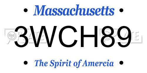 3WCH89 Massachusetts License Plate