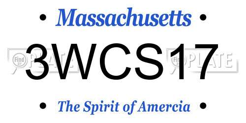 3WCS17 Massachusetts License Plate