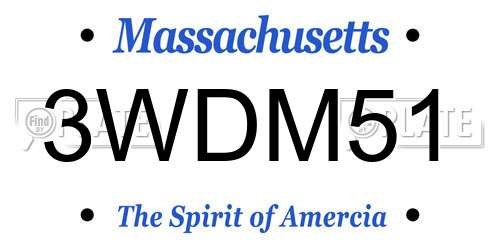 3WDM51 Massachusetts License Plate