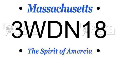 3WDN18 Massachusetts License Plate
