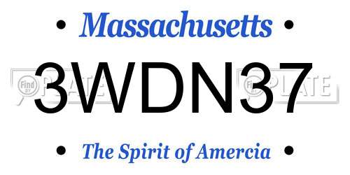 3WDN37 Massachusetts License Plate
