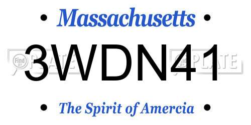 3WDN41 Massachusetts License Plate