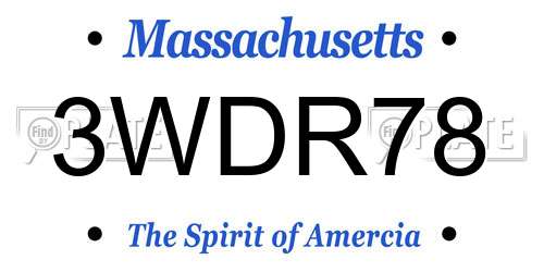 3WDR78 Massachusetts License Plate