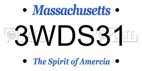 3WDS31 Massachusetts License Plate