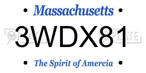 3WDX81 Massachusetts License Plate
