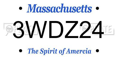 3WDZ24 Massachusetts License Plate