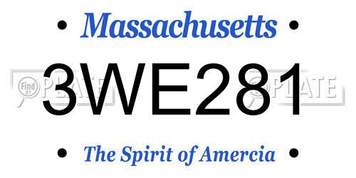 3WE281 Massachusetts License Plate