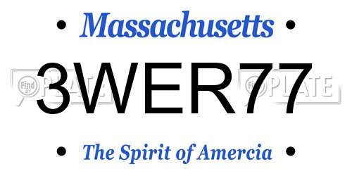3WER77 Massachusetts License Plate